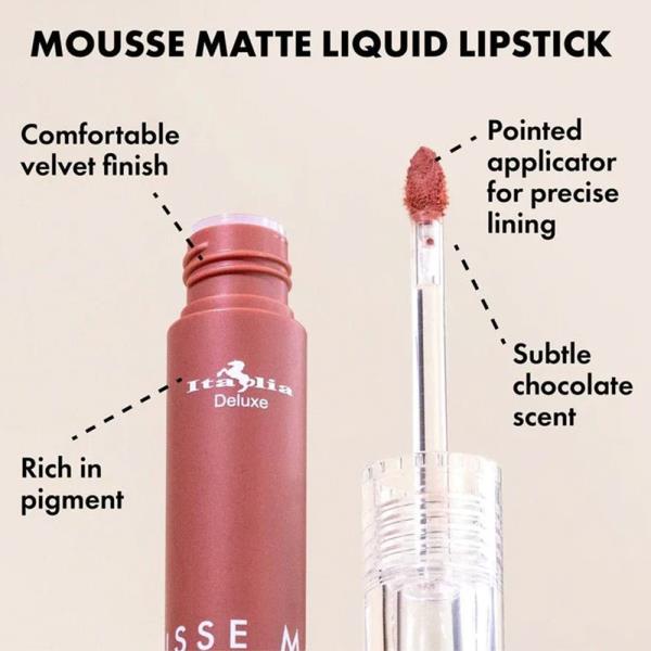 ITALIA DELUXE MOUSSE MATTE LIQUID LIPSTICK (6 UNITS)