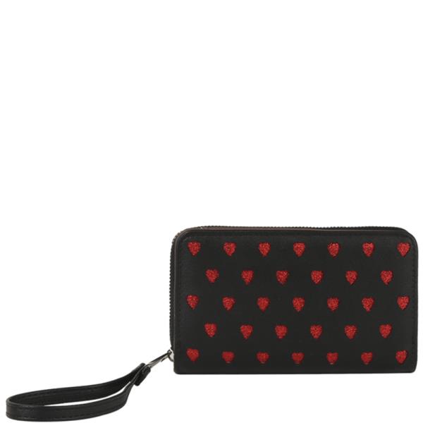 (PRE-ORDER / ONLINE ONLY) hearts printed hand strap zipper wallet