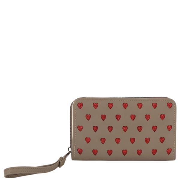 (PRE-ORDER / ONLINE ONLY) hearts printed hand strap zipper wallet