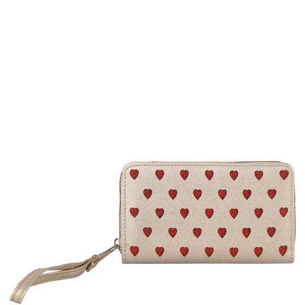 (PRE-ORDER / ONLINE ONLY) hearts printed hand strap zipper wallet