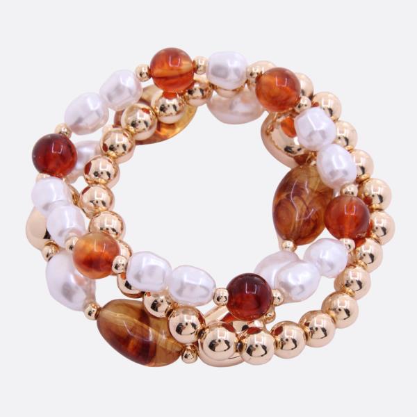 ACETATE PEARL BALL BEAD BRACELET