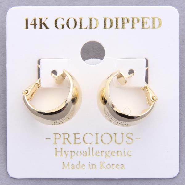 14K GOLD DIPPED WIDE HOOP EARRING