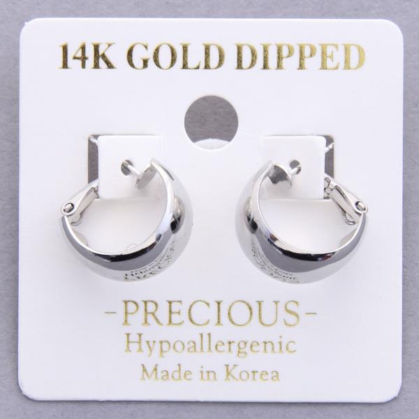 14K GOLD DIPPED WIDE HOOP EARRING