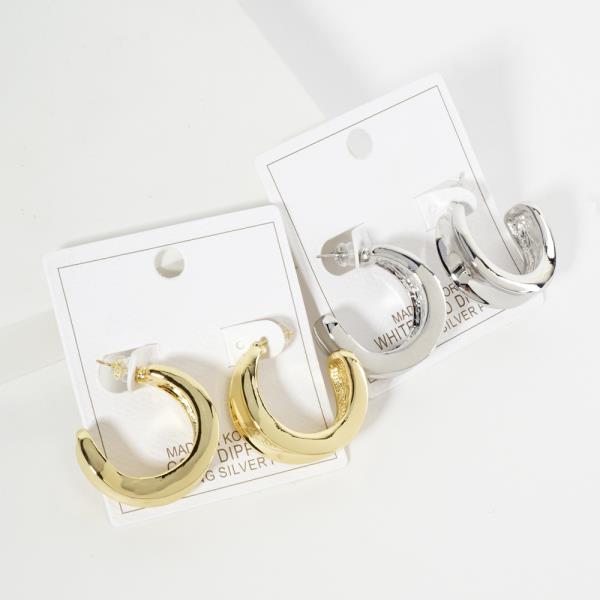 GOLD DIPPED C HOOP EARRING