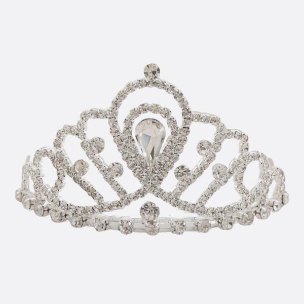 TEARDROP RHINESTONE MINI TIARA