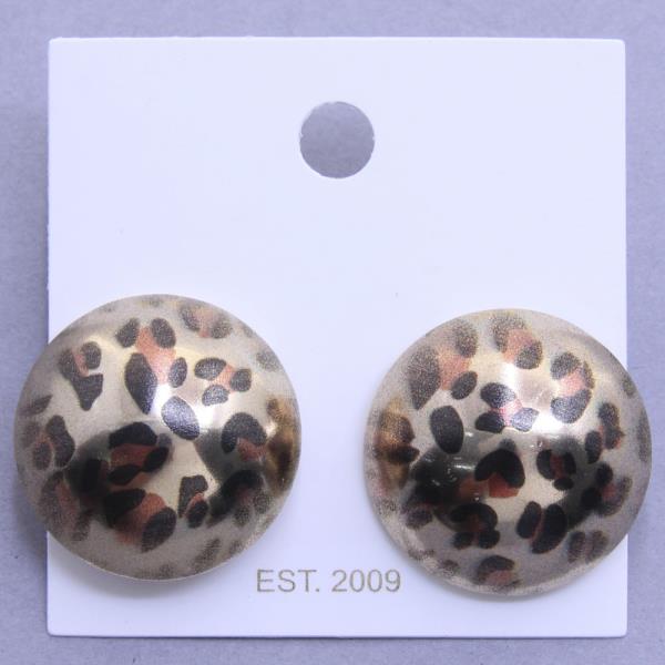 ANIMAL PRINT ROUND SHAPE EARRING