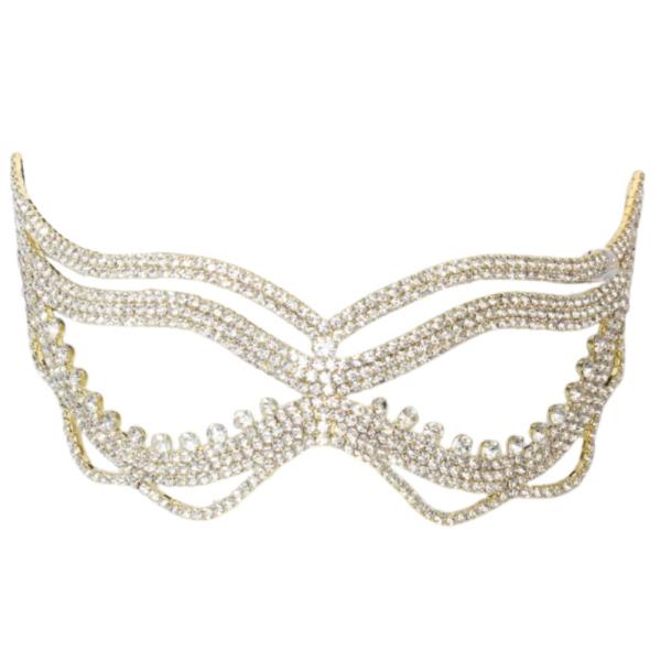 RHINESTONE CRYSTAL MASQUERADE MASK