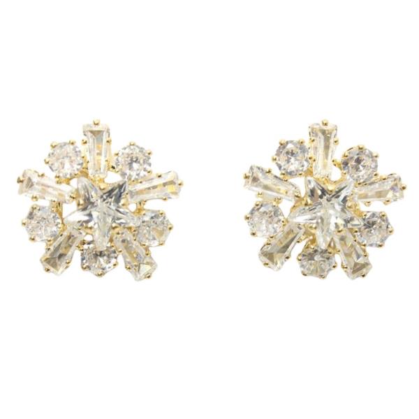 CZ STONE POST EARRING