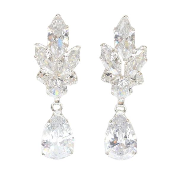 TEARDROP CZ STONE DANGLE EARRING