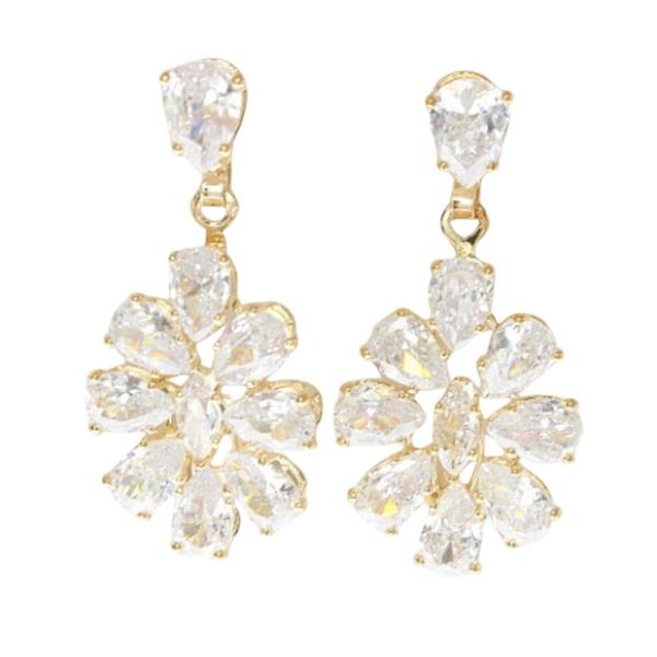 CRYSTAL STONE FLOWER EARRING