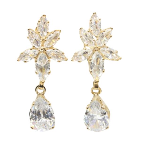 CRYSTAL STONE FLOWER EARRING