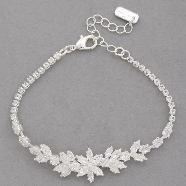 FLOWER LINK RHINESTONE BRACELET