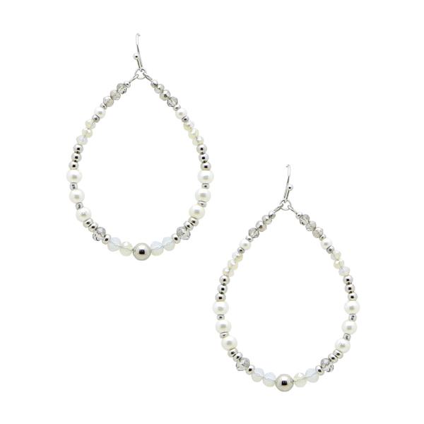 PEARL BEADED TEARDROP DANGLE EARRING