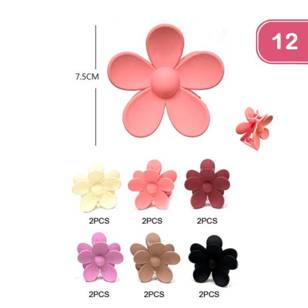 FLOWER HAIR CLAW CLIP (12 UNITS)