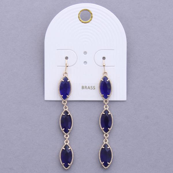 TRIPLE MARQUOISE CRYSTAL DANGLE EARRING