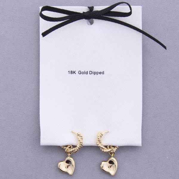 18K GOLD DIPPED HEART OPEN EARRING