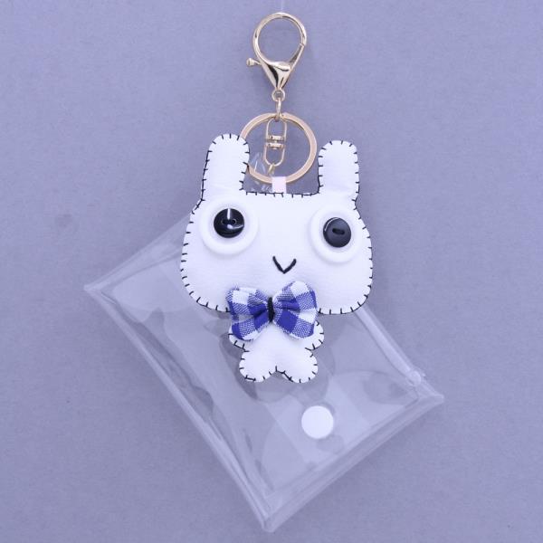 BUNNY CLEAR COIN PURSE POUCH KEYCHAIN