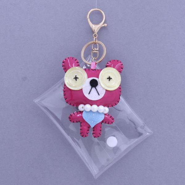 BEAR CLEAR COIN PURSE POUCH KEYCHAIN