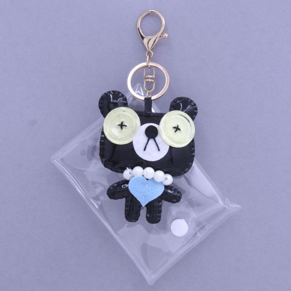 BEAR CLEAR COIN PURSE POUCH KEYCHAIN