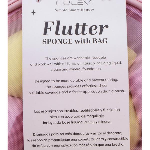 CELAVI 10PC FLUTTER SPONGES W BAG SET