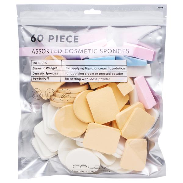 60PC ASSORTED COSMETIC SPONGES SET