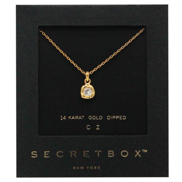 SECRET BOX CZ 14K GOLD DIPPED NECKLACE