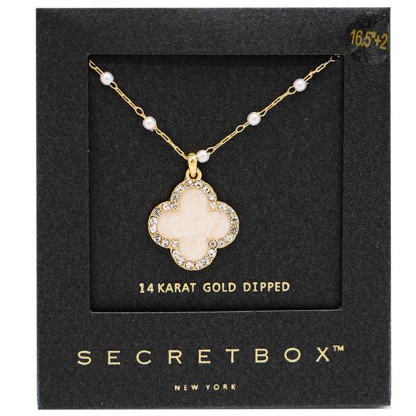 SECRET BOX CLOVER PENDANT GOLD DIPPED NECKLACE