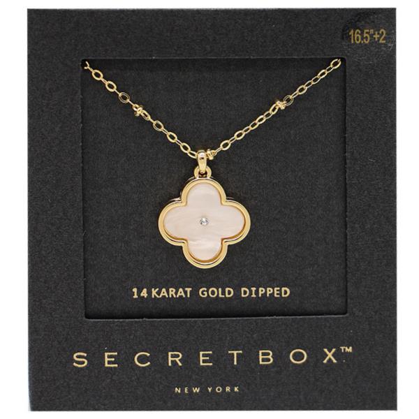 SECRET BOX CLOVER PENDANT GOLD DIPPED NECKLACE