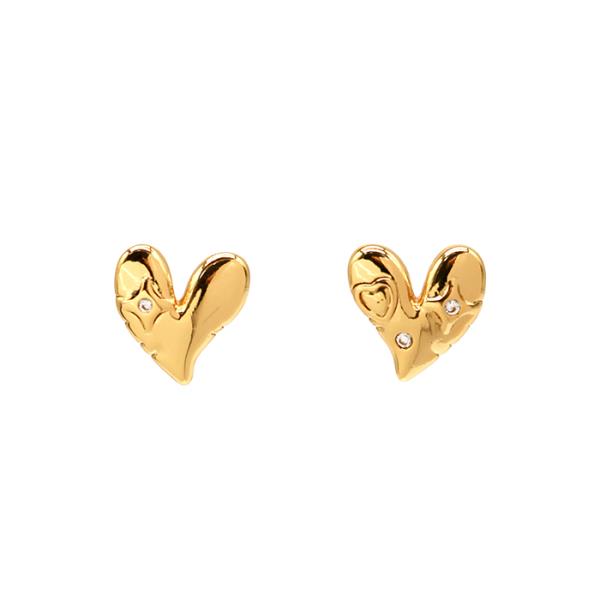 SECRET BOX HEART SHAPE GOLD DIPPED EARRING