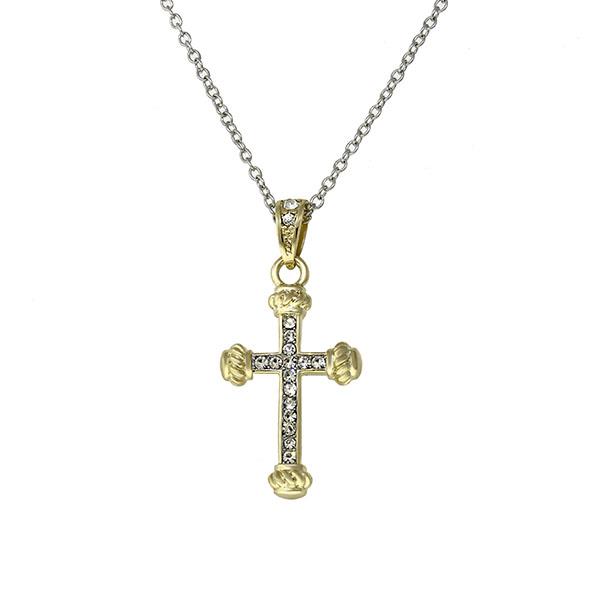 CROSS RHINESTONE PENDANT NECKLACE