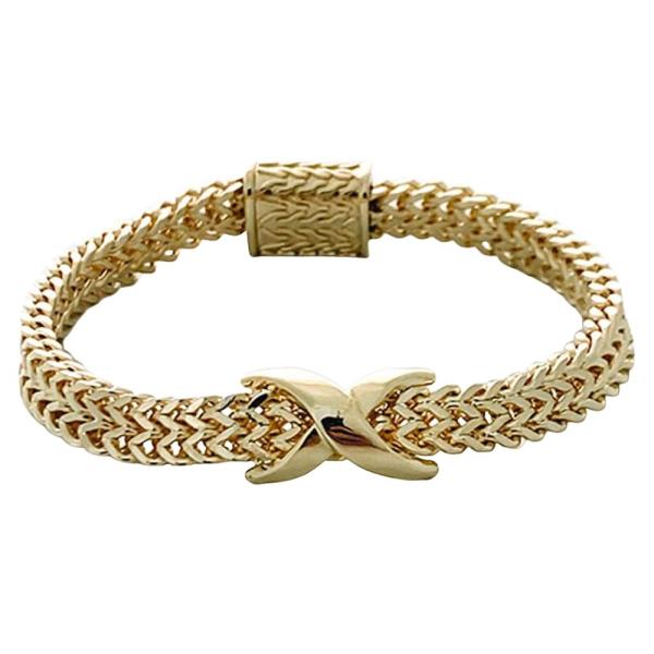 CRISS CROSS TWO TONE BRACELET