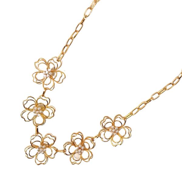 FLOWER LINK METAL NECKLACE