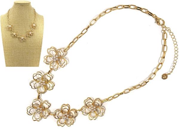 FLOWER LINK METAL NECKLACE