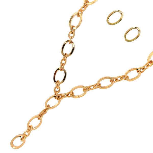 OVAL LINK CHAIN Y SHAPE NECKLACE