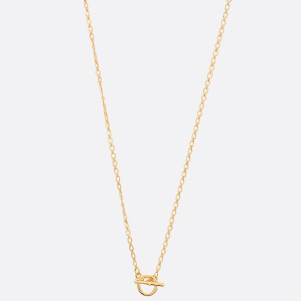 SODAJO DAINTY OVAL LINK TOGGLE CLASP GOLD DIPPED NECKLACE