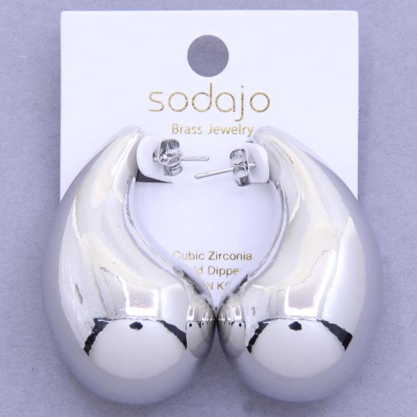 SODAJO DOME TEARDROP GOLD DIPPED EARRING