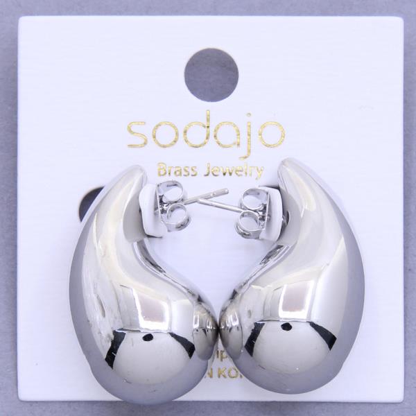 SODAJO DOME TEARDROP GOLD DIPPED EARRING