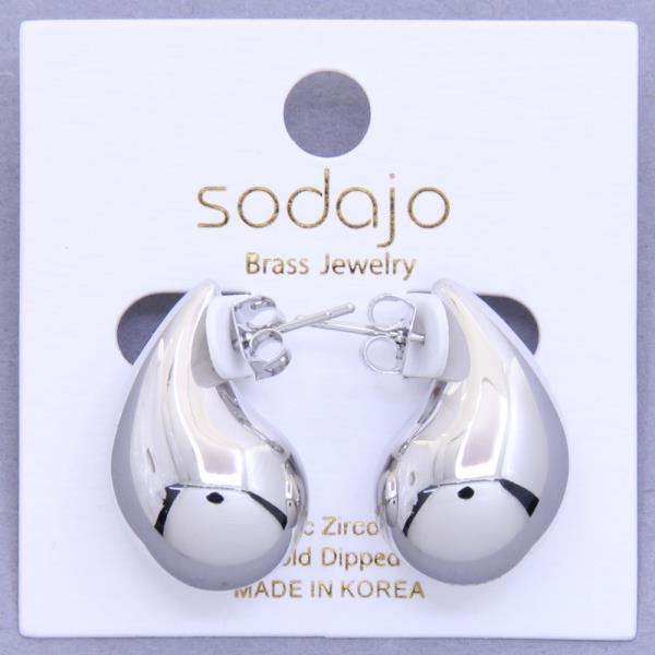 SODAJO DOME TEARDROP GOLD DIPPED EARRING