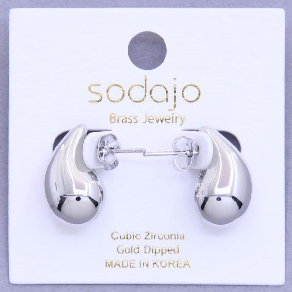 SODAJO DOME TEARDROP GOLD DIPPED EARRING