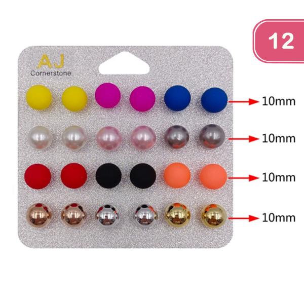 BALL STUD EARRING  (12 UNITS)