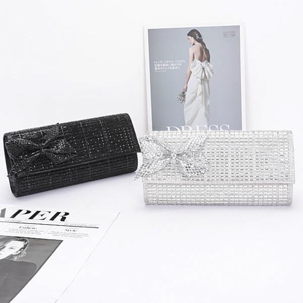 RHINESTONE PARTY CLUTCH W/ RHINESTONE BOW