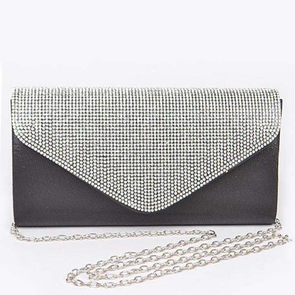 RHINESTONE SATIN PARTY CLUTCH