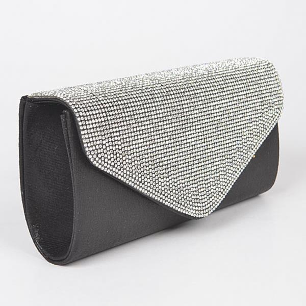 RHINESTONE SATIN PARTY CLUTCH