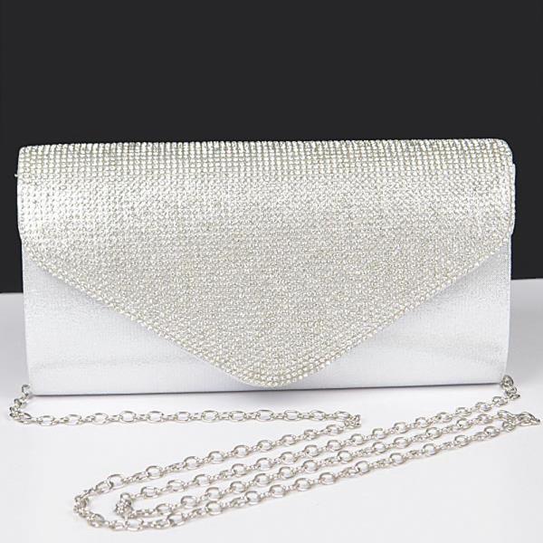 RHINESTONE SATIN PARTY CLUTCH