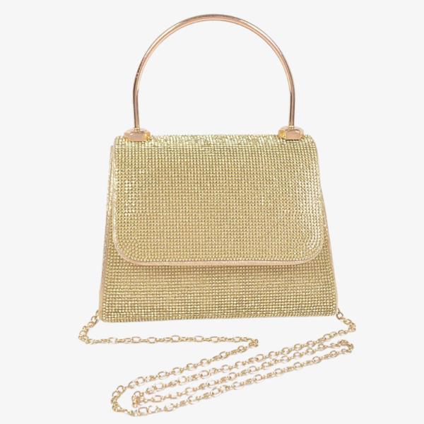 MIRROR METALLIC TOP HANDLE BAG