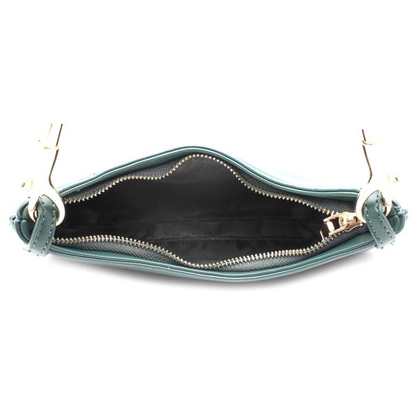 SMOOTH CURVED HANDLE ZIPPER EVENING BAG