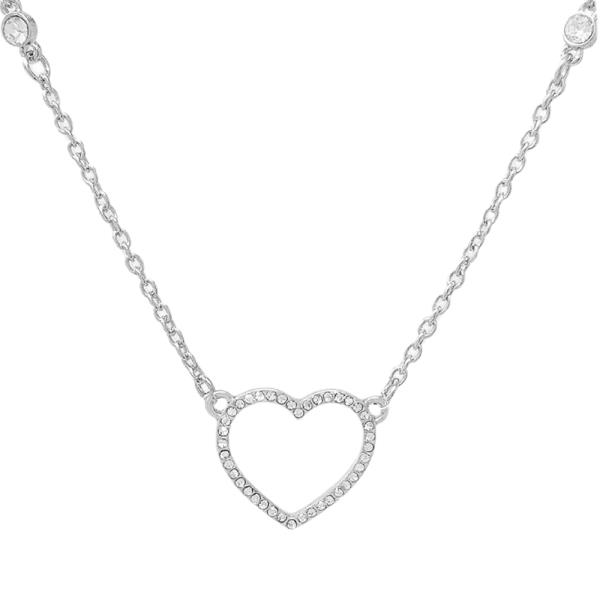 HEART PAVED RHINESTONE NECKLACE