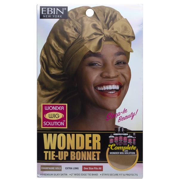 EBIN WONDER TIE UP BONNET EXTRA LONG CHAMPAGNE GOLD