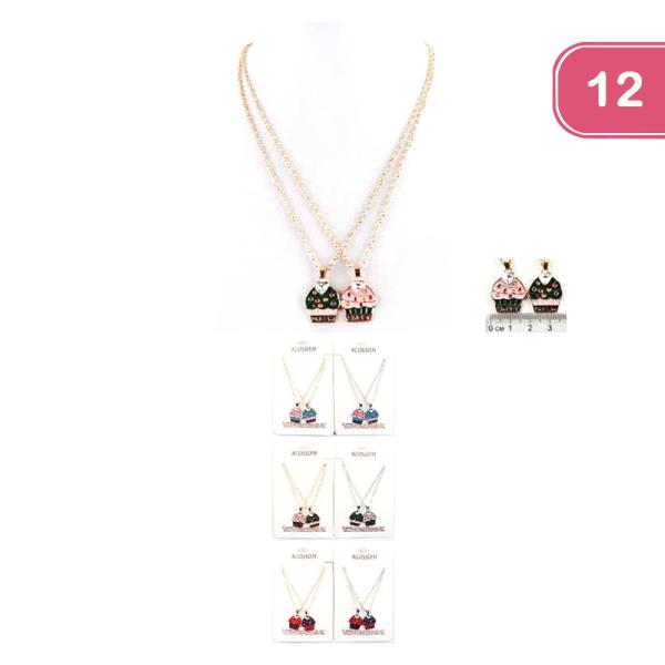 BFF CUPCAKE PENDANT NECKLACE (12 UNITS)