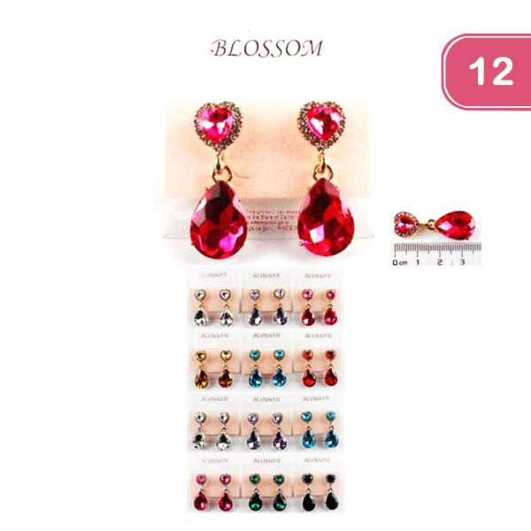 RHINESTONE DANGLE EARRING (12 UNITS)